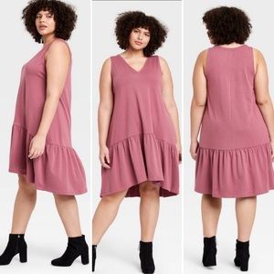 Ruffle Hem Sleeveless Knit Dress